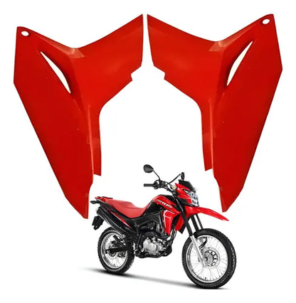 Par de Aletas Abas do Tanque Paramotos Honda Bros 160 2022 a 2024 Vermelho