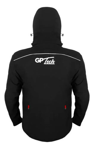 Jaqueta GP Tech Soft Casual Resistente à Água Masculina Preto Vermelho