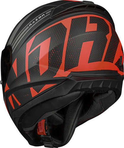 Capacete Norisk Razor Full Preto Vermelho Fosco