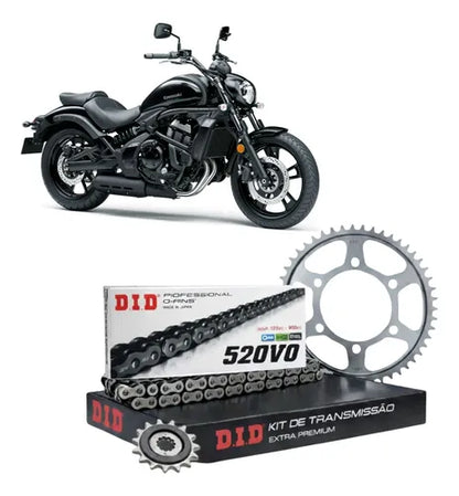Kit Relação DID Premium com Retentor Kawasaki Vulcan S 650 2015 em diante 520VO 120L 46/15T