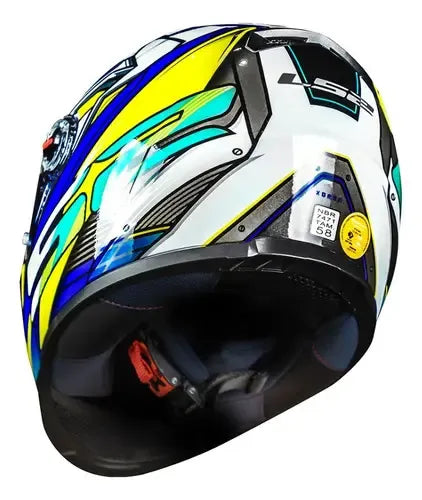 Capacete LS2 FF358 Xdron Azul Branco Brilhante