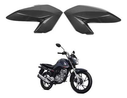 Par de Aletas Abas do Tanque Paramotos Honda Cg 160 Fan Start 2016 a 2021 Cinza Una