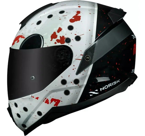 Capacete Norisk Razor Jason Mask Cinza Brilhante