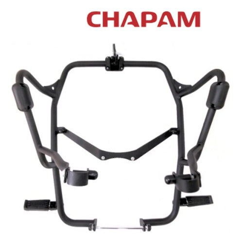 Protetor de Motor com Pedaleira Chapam Yamaha Ténéré 250 2011 a 2018 Preto Fosco