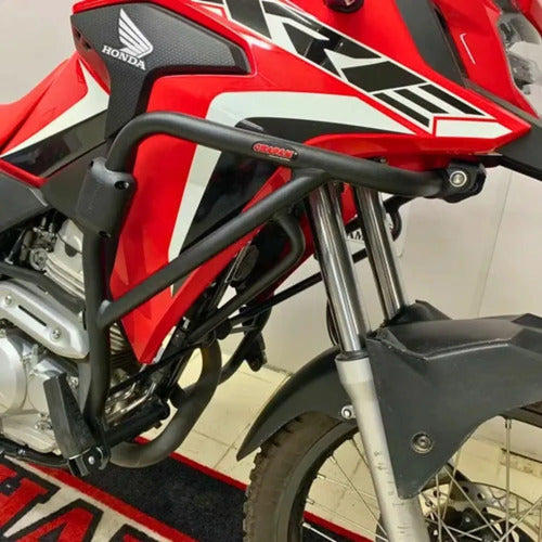 Protetor de Motor com Pedaleira Chapam Honda Xre 300 2010 a 2023 Preto Fosco