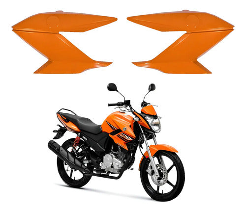 Par de Guias de Ar Abas do Tanque Paramotos Yamaha Fazer 150 2014 a 2015 Laranja Metálico