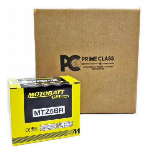 Bateria Motobatt MTZ5BR Gel 12V 4,2Ah Honda Biz Pop 100 Biz Cg 125 Titan Fan Cargo C100 Dream