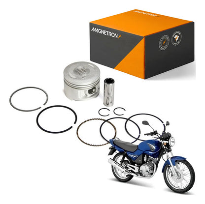 Kit Pistão com Anéis Magnetron Yamaha Factor 125 2006 a 2018 0,75 mm