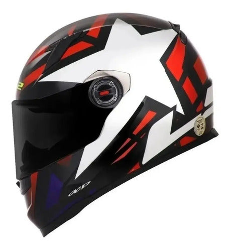 Capacete LS2 FF358 Starwar Branco Vermelho Tamanho 58/M