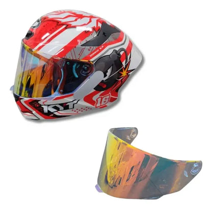 Viseira KYT TT-Course Rainbow Vermelha