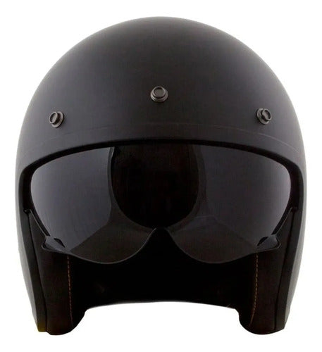 Capacete Aberto LS2 OF599 Spitfire Solid com Óculos Solar Interno Preto Fosco