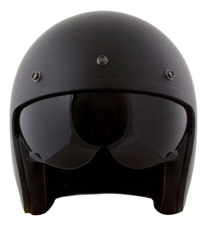 Capacete Aberto LS2 OF599 Spitfire Solid com Óculos Solar Interno Preto Fosco