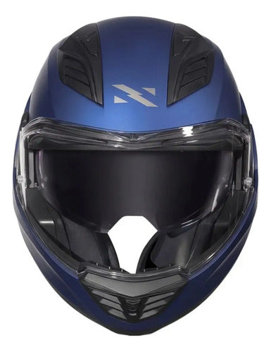 Capacete Escamoteável Norisk Avenger Solid com Óculos Solar Interno Azul Fosco Tamanho 58/M