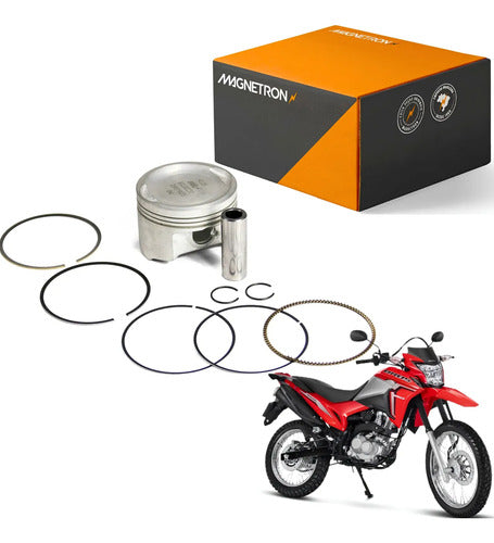 Kit Pistão com Anéis Magnetron Honda Cg Bros 160 Titan Fan Start Cargo 2016 a 2023 0,25 mm