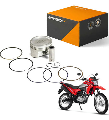 Kit Pistão com Anéis Magnetron Honda Cg Bros 160 Titan Fan Start Cargo 2016 a 2023 0,25 mm