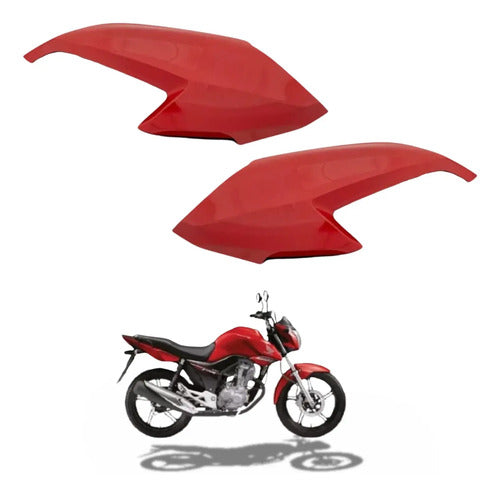 Par de Abas do Tanque Paramotos Honda Cg 160 Fan Start 2016 a 2021 Vermelho Guarau
