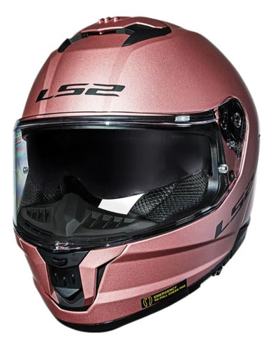 Capacete LS2 FF808 Stream II Solid com Óculos Solar Interno Rosa Metálico Fosco Tamanho 56/S