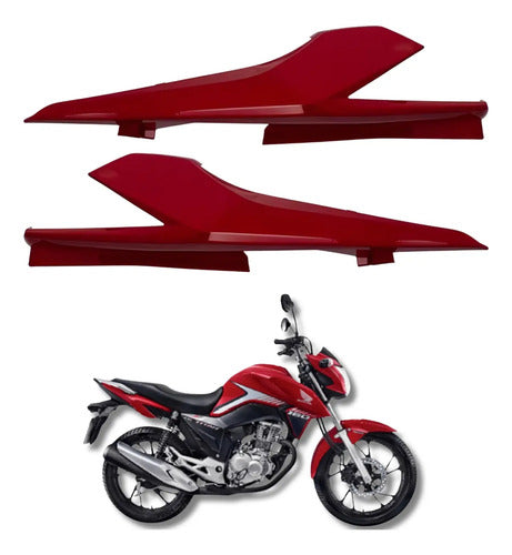 Par de Rabetas Laterais Paramotos Honda Cg 160 Titan 2022 a 2024 Vermelho Guaraú