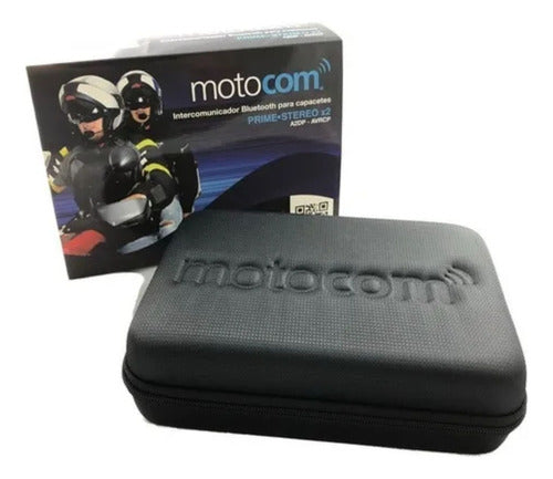 Par de Intercomunicadores de Capacete Motocom Prime Universal Bluetooth com Rádio FM