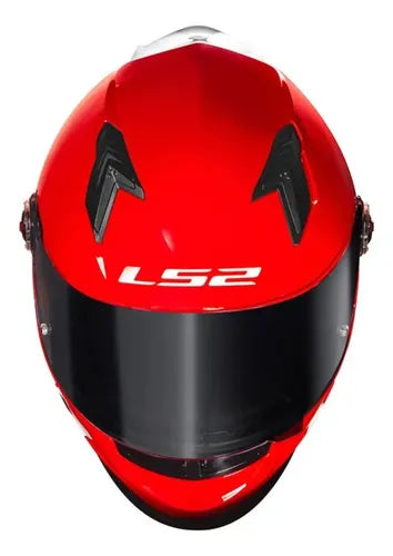 Capacete LS2 FF358 Classic S Solid com Spoiler Vermelho Brilhante