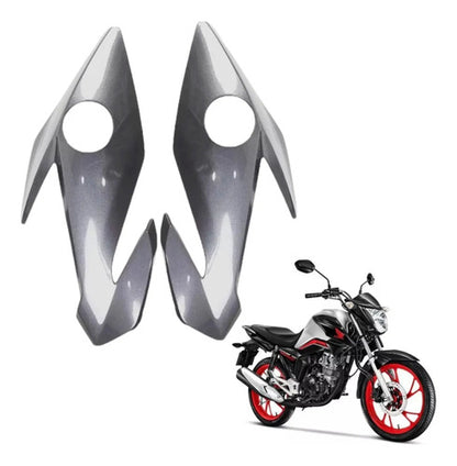 Par de Bananinhas Carenagens Laterais do Farol Paramotos Honda Cg 160 Titan 2022 a 2024 Preto