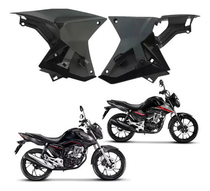Par de Acabamentos Internos da Aba do Tanque Paramotos Honda Cg 160 Titan 2016 a 2021 Preto