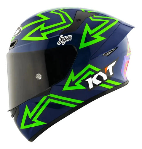 Capacete KYT TT-Course Manzi 23 Preto Verde Brilhante