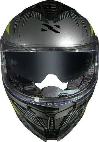 Capacete Norisk Strada II ST com Óculos Solar Interno Titânio Preto Amarelo Fosco