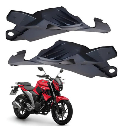 Par de Rabetas Internas Traseiras Paramotos Yamaha Fazer Fz25 250 2018 a 2025 Preto Fosco