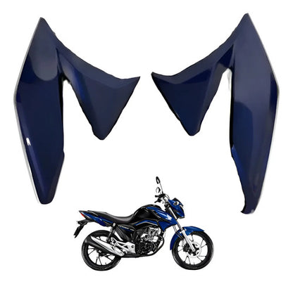 Par de Aletas Abas do Tanque Paramotos Honda Cg 160 Titan 2022 a 2024 Azul Spencer