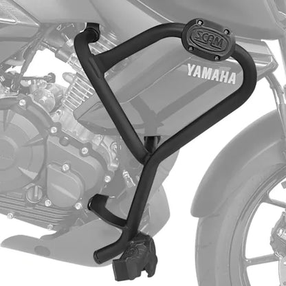 Protetor de Motor com Pedaleira Scam Yamaha Fazer Fz15 150 2025 em diante Preto Fosco