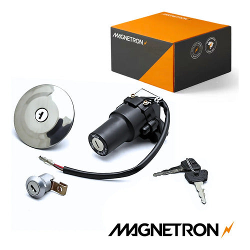Conjunto de Travas com Chave de Ignição Magnetron Yamaha Fazer 250 2006