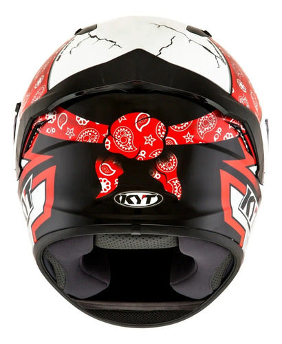 Capacete KYT TT-Course Pirate Preto Branco Vermelho