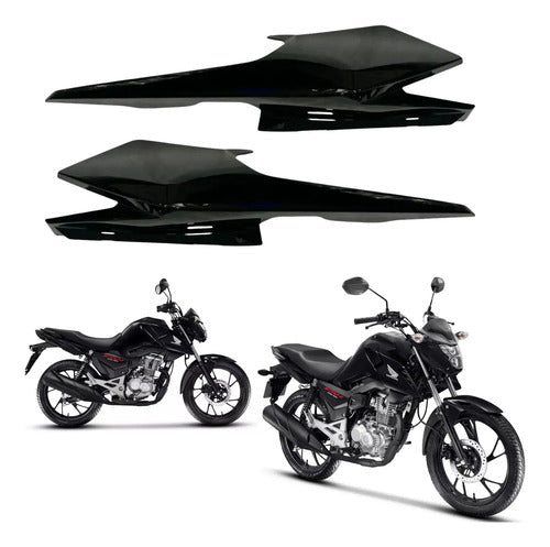 Par de Rabetas Laterais Paramotos Honda Cg 160 Fan 2025 em diante Preto