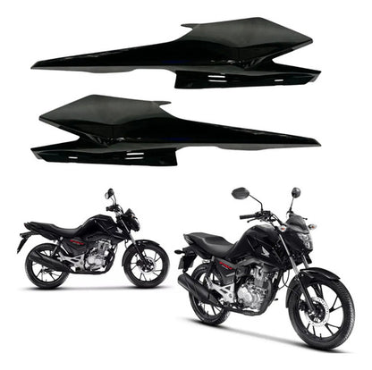 Par de Rabetas Laterais Paramotos Honda Cg 160 Fan 2025 em diante Preto
