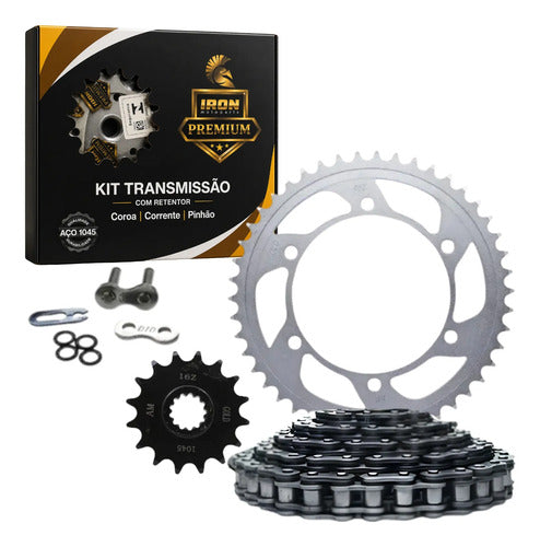 Kit Relação Iron Premium com Retentor Yamaha Xj6 2010 a 2013 520 118L 46/16T