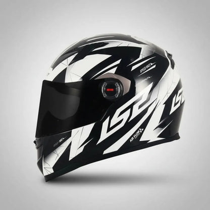 Capacete LS2 FF358 Draze Preto Branco Brilhante Tamanho 56/S