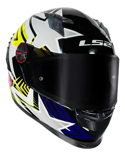 Capacete LS2 FF358 Pro Estellar com Spoiler Preto Amarelo Brilhante