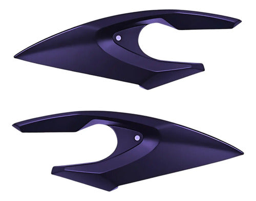 Par de Carenagens Laterais do Farol Paramotos Yamaha Fazer 150 2024 Roxo Metálico