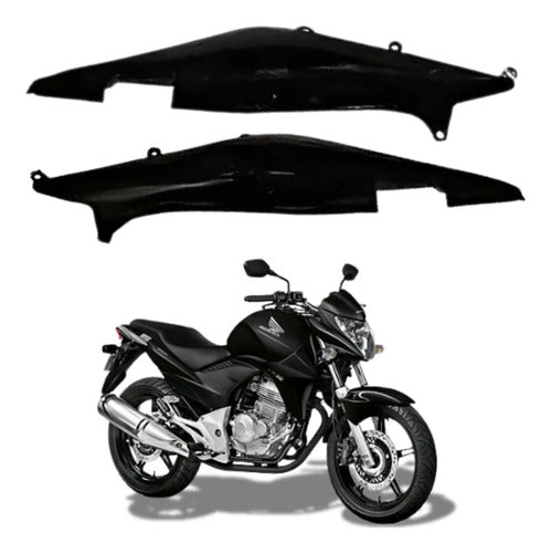 Par de Rabetas Laterais Paramotos Honda Cb 300r 2013 em diante Preto Fosco