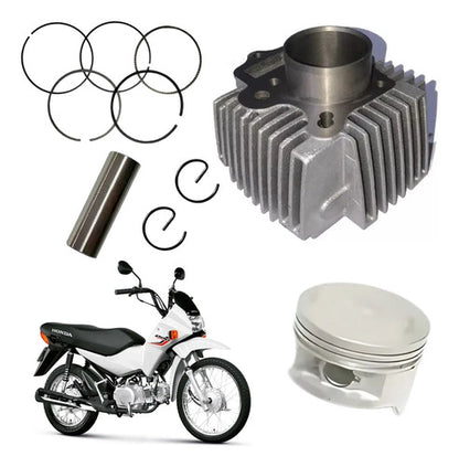 Kit Cilindro Pistão e Anéis Smartfox Honda Pop 100 2009 em diante