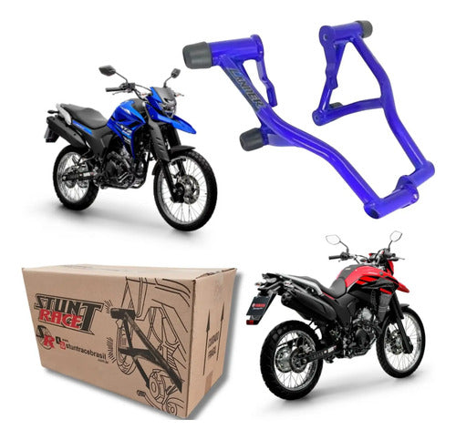 Protetor de Motor Stunt Race Cage Yamaha Lander 250 2007 a 2024 Azul Metálico