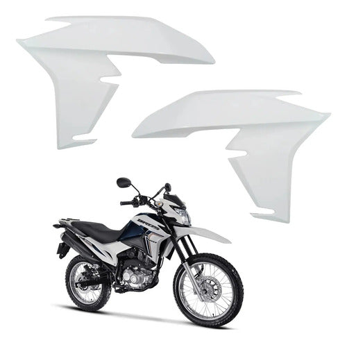 Par de Guias de Ar Abas do Tanque Paramotos Honda Bros 160 2022 a 2024 Branco