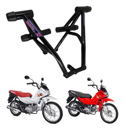 Protetor de Motor Stunt Race Street Cage Honda Pop 110i 2016 a 2024 Preto Brilhante