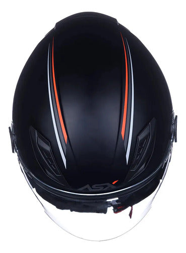 Capacete Aberto ASX City Air Solid Preto Fosco