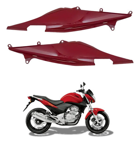 Par de Rabetas Laterais Paramotos Honda Cb 300r 2009 a 2012 Vermelho