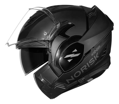 Capacete Escamoteável Norisk Avenger Solid com Óculos Solar Interno Preto Fosco Tamanho 56/S