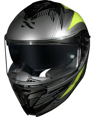 Capacete Norisk Strada II ST com Óculos Solar Interno Titânio Preto Amarelo Fosco
