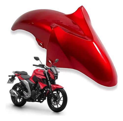Paralama Dianteiro Paramotos Yamaha Fazer Fz25 250 2018 a 2025 Vermelho Brilhante
