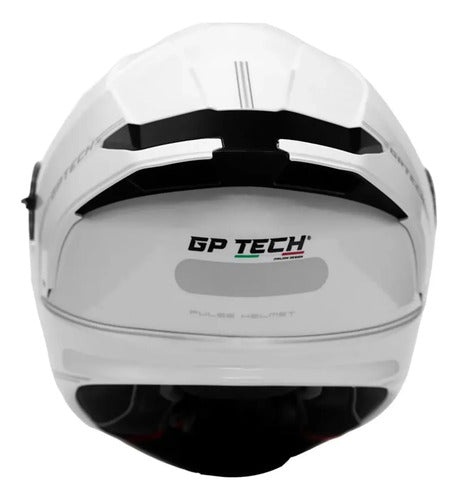 Capacete Escamoteável GP Tech A128 SV Pulse Solid com Óculos Solar Branco Brilhante Tamanho 60